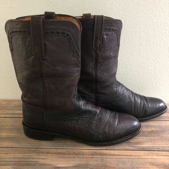 Lucchese Smooth And Full-Quill Ostrich Roper Boots - Picture 4 of 7